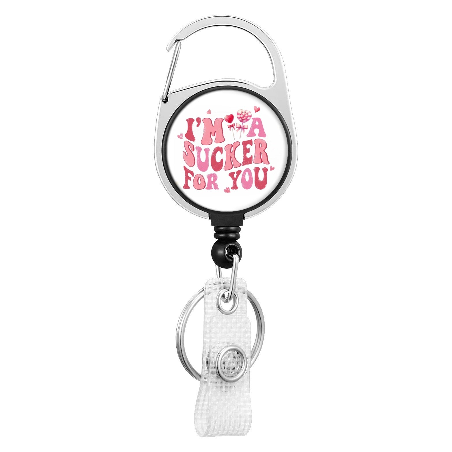 Wholesale Medical Series Acrylic Retractable Rotating Badge Keychain