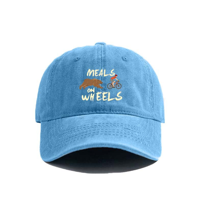 Wholesale retro washed hat printed animal wild bear icon baseball cap