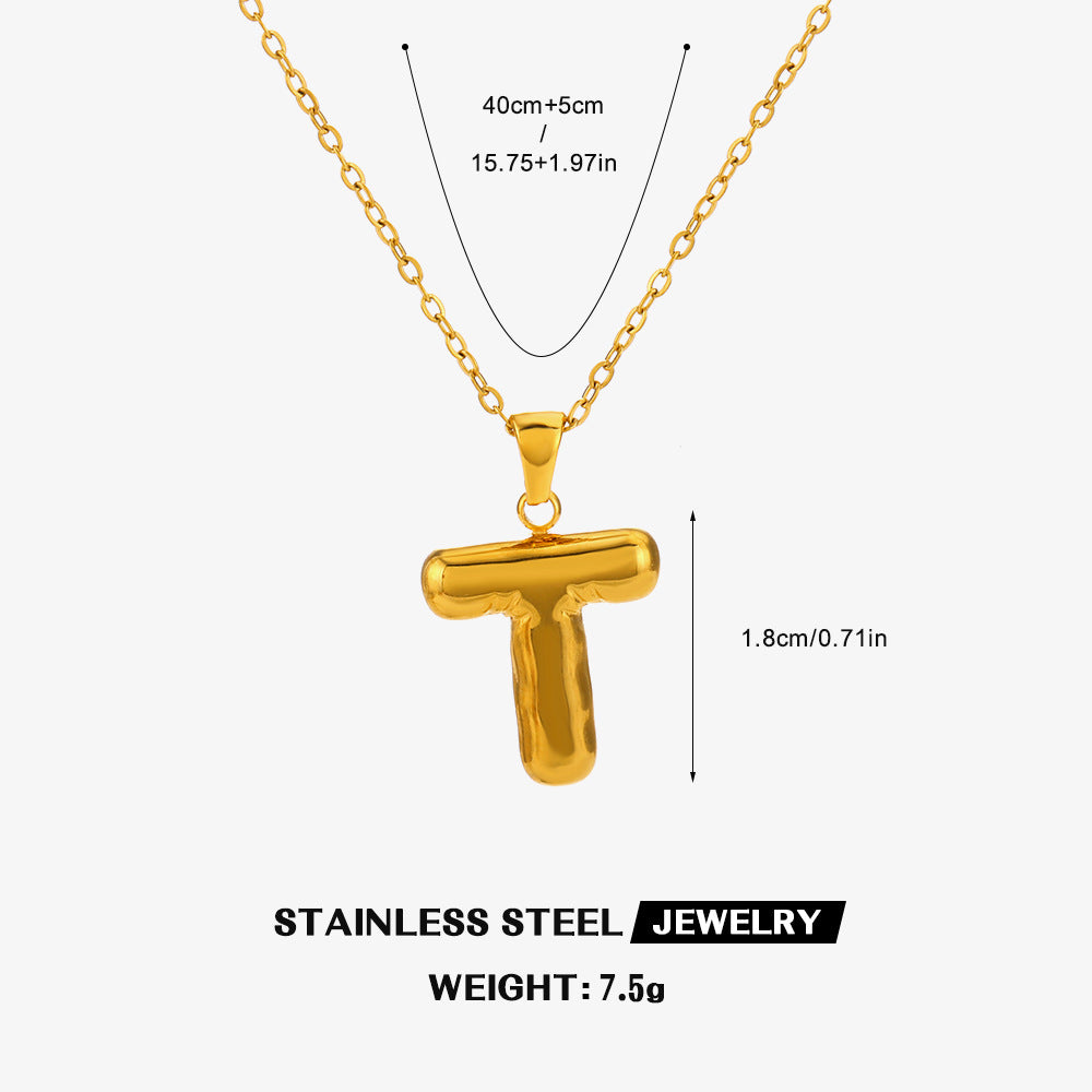 Wholesale stainless steel 26 letter necklace