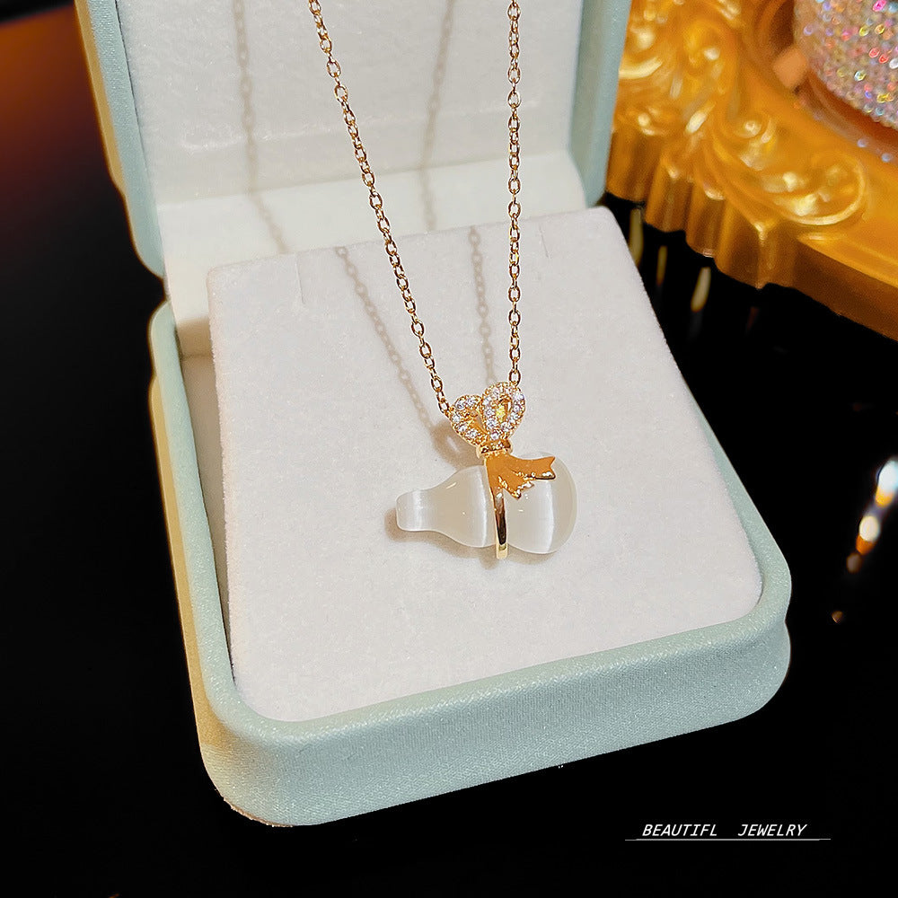 Wholesale Micropaved Zirconia Clavicle Chain Titanium Steel Necklaces Choker Necklace ACC-NE-Xiyue005