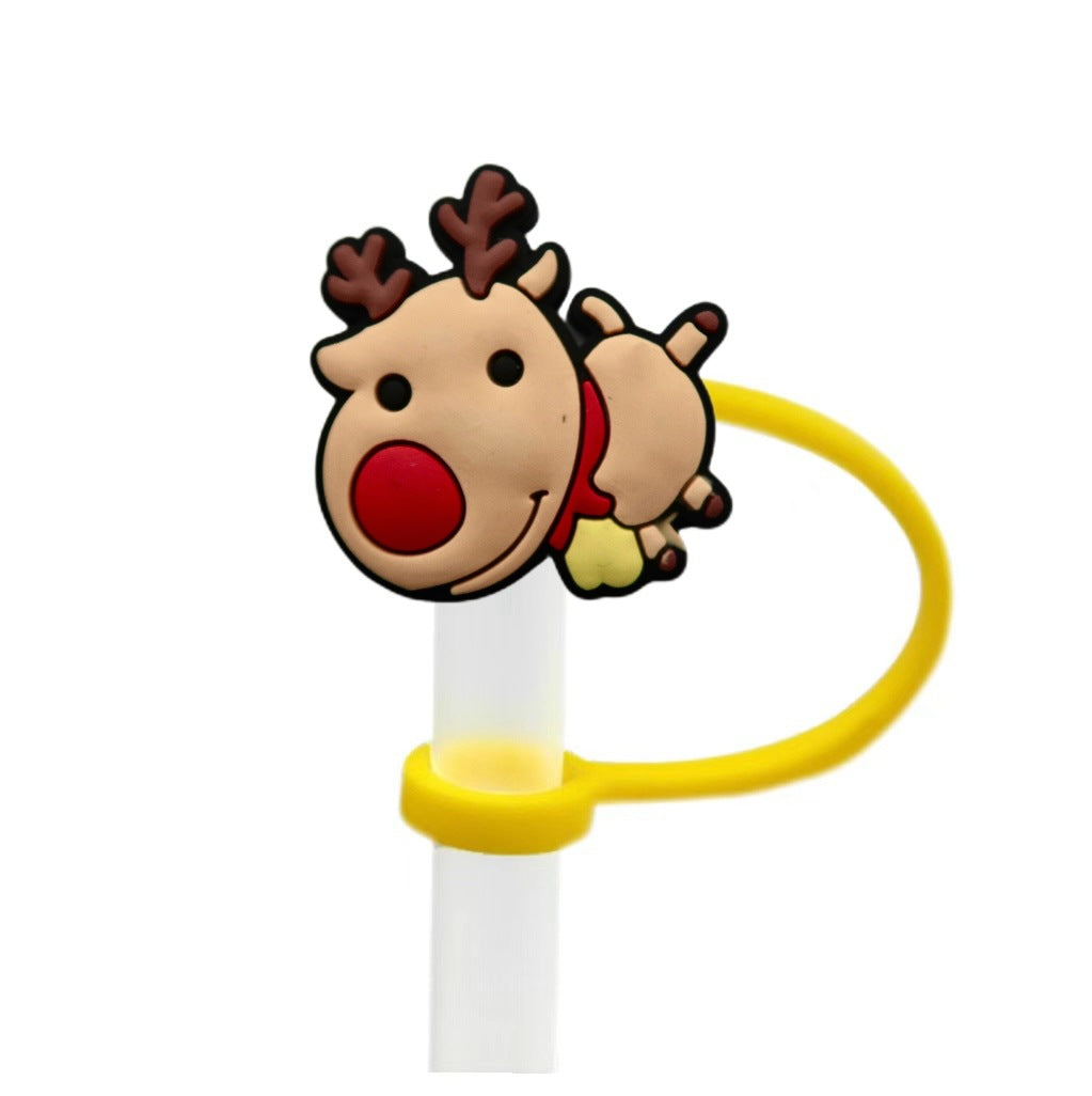 Wholesale 10pcs Christmas theme ideas 8/ 10mm Straw Cover Straw Tube Cap