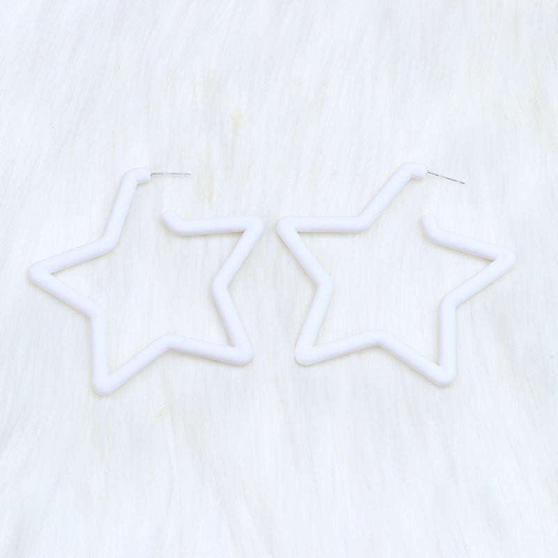 Wholesale  Geometric Five-pointed Star Spray Paint Earrings