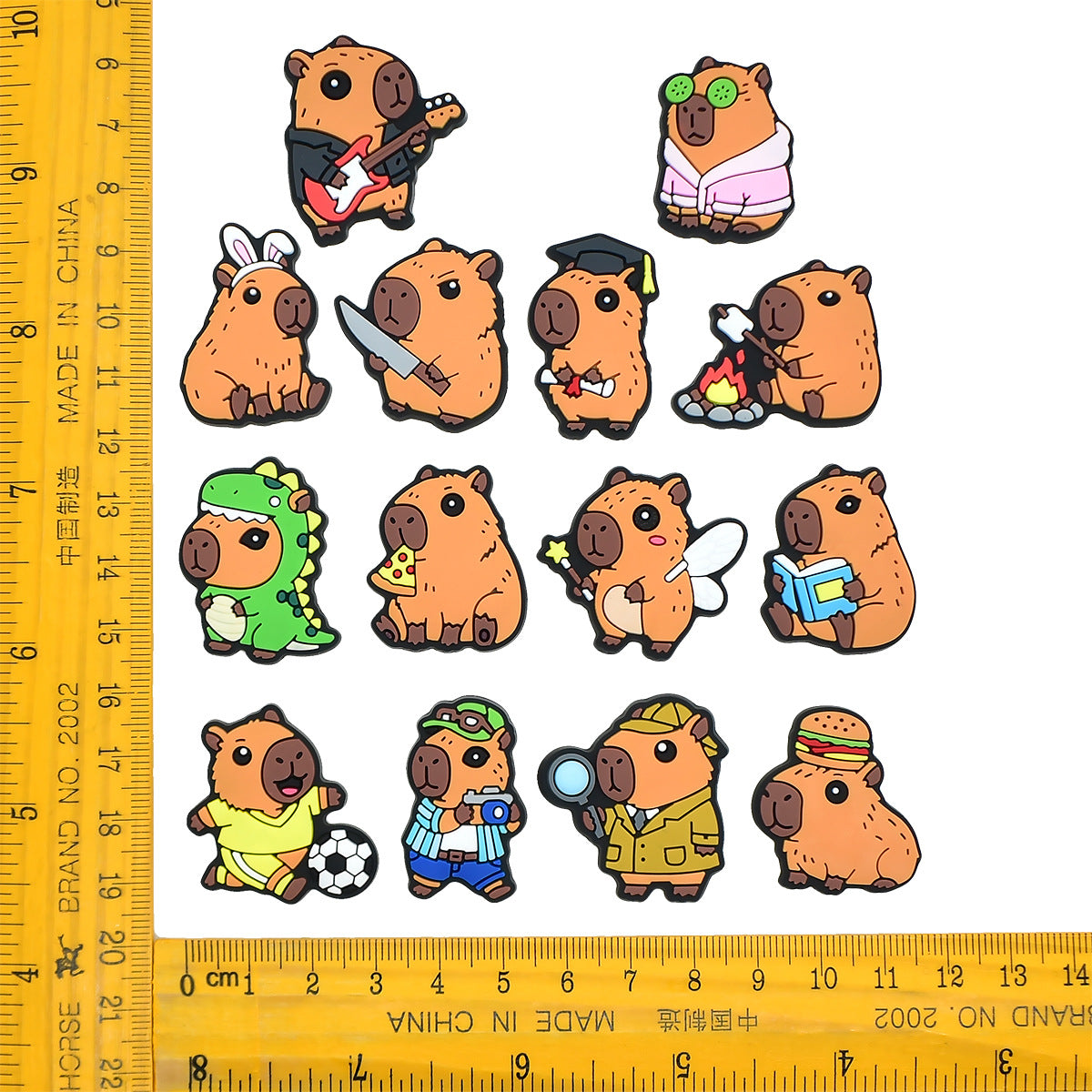 Wholesale   Random 100pcs Cute capybara PVC Soft Rubber Shoe Buckle Decoration