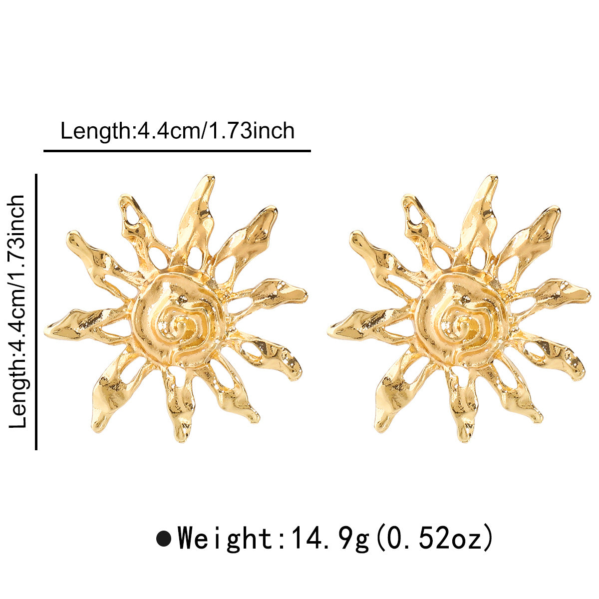 Wholesale  exaggerated sunflower hollow earrings design geometric earrings