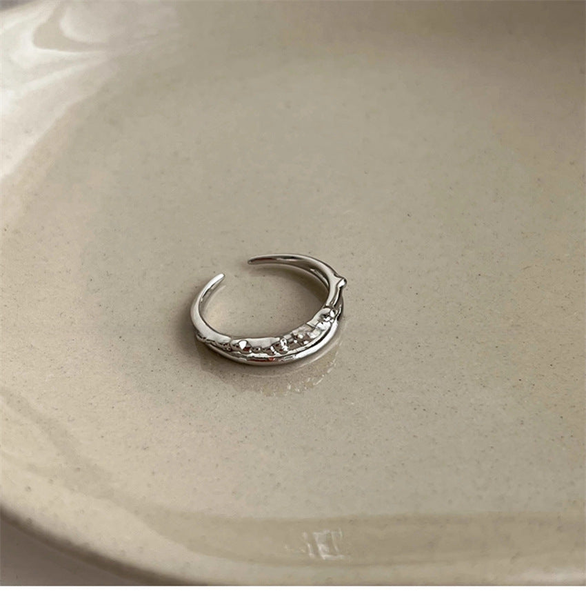 Wholesale Stylish Women Flower Ring Zinc Alloy Open Adjustable Textured Jewelry Accessory For Resale