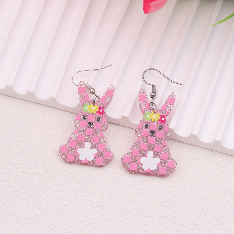 Wholesale Acrylic Easter Bunny Egg Earrings