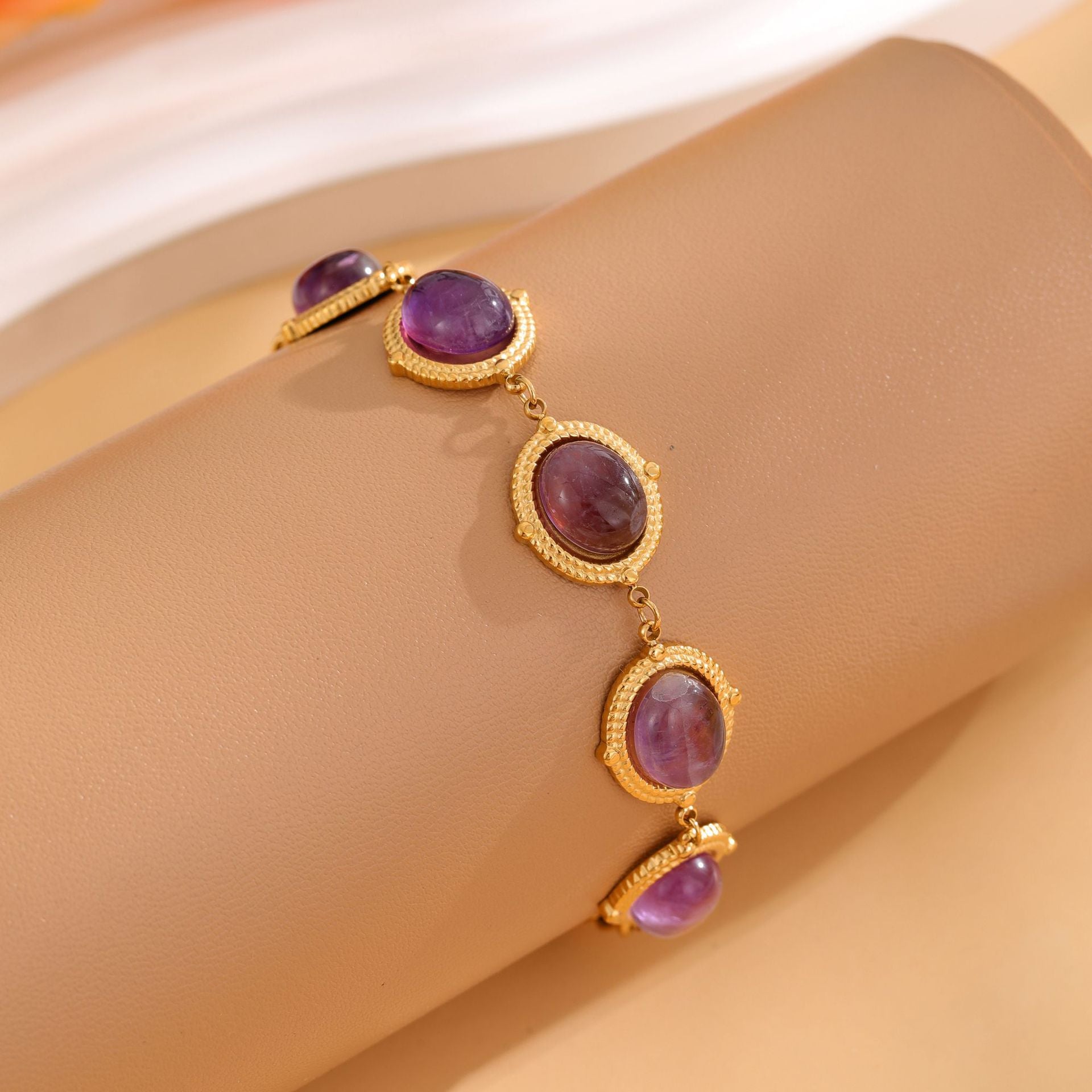 Wholesale Baroque Stainless Steel Bracelet Natural Stone Bracelet Accessories