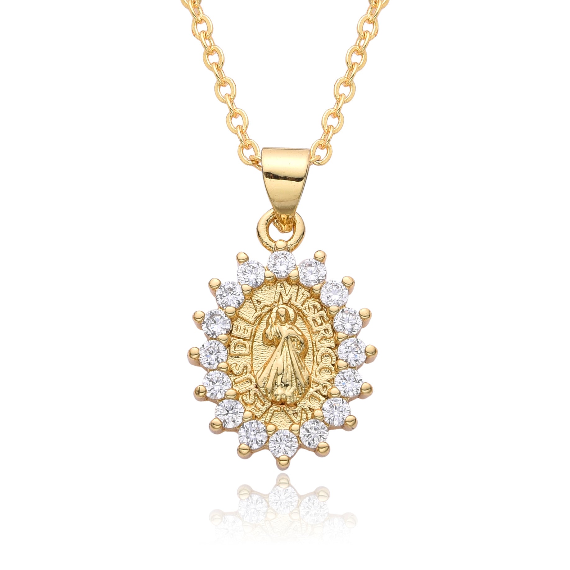 Wholesale  fashion  religious copper micro inlaid zircon pendant  necklace