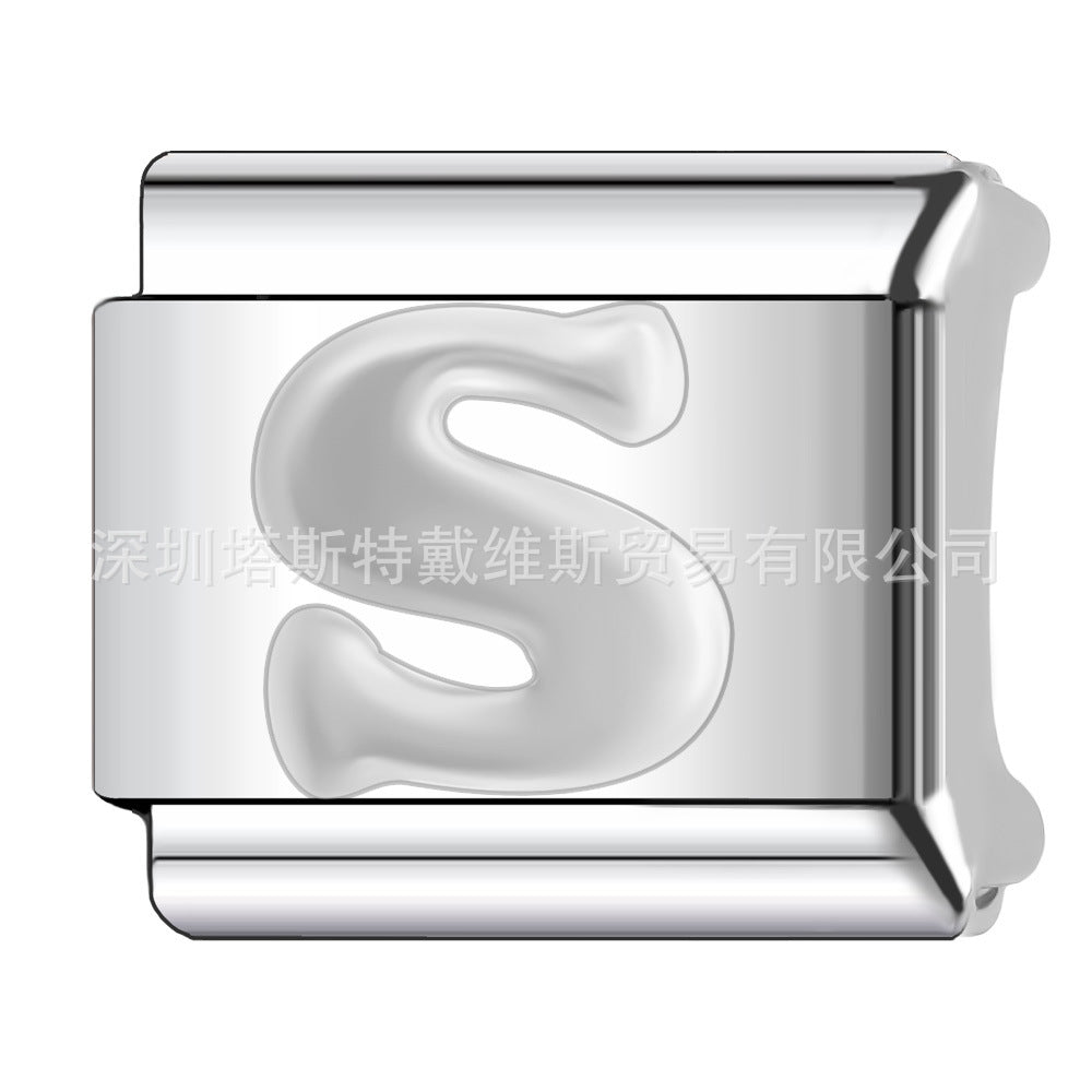 Wholesale 9mm Italian Charm Starter Bracelets DIY square Single Section Creative Stainless Steel Composable Bracelet