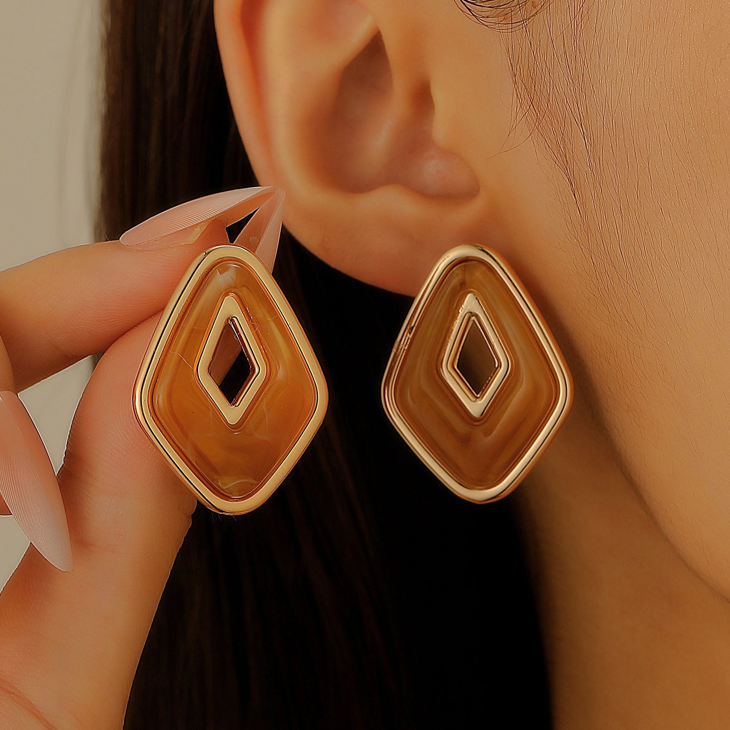 Wholesale Stylish Flower Earrings For Women Double Layer Petal Colorful Dripping Oil Zinc Alloy Everyday Jewelry Accessory