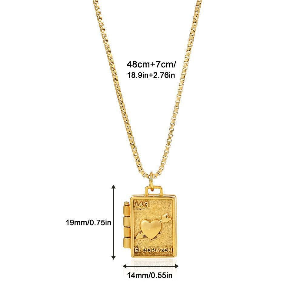 Wholesale Stainless steel  heart line cat's eye stone magnetic photo box pendant necklace