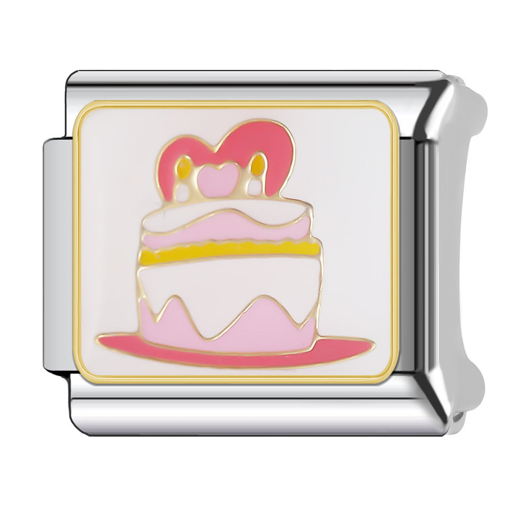 Wholesale Italian Charm Bracelet 9mm DIY Splicing Stainless Steel Wedding Couple Anniversary Cartoon Composable Bracelet