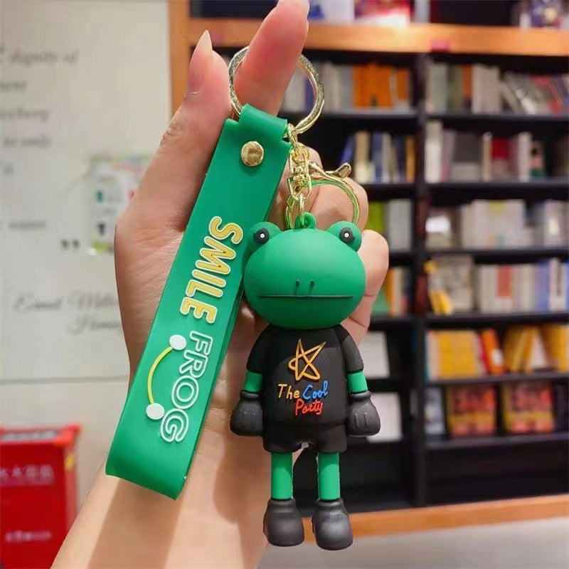 Wholesale Creative Cartoon Long Legs Frog Silicone Keychain