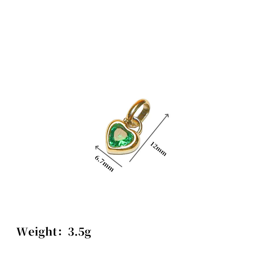 Wholesale Colorful 12 Birthstone Pendant Titanium Steel DIY Accessories Necklace