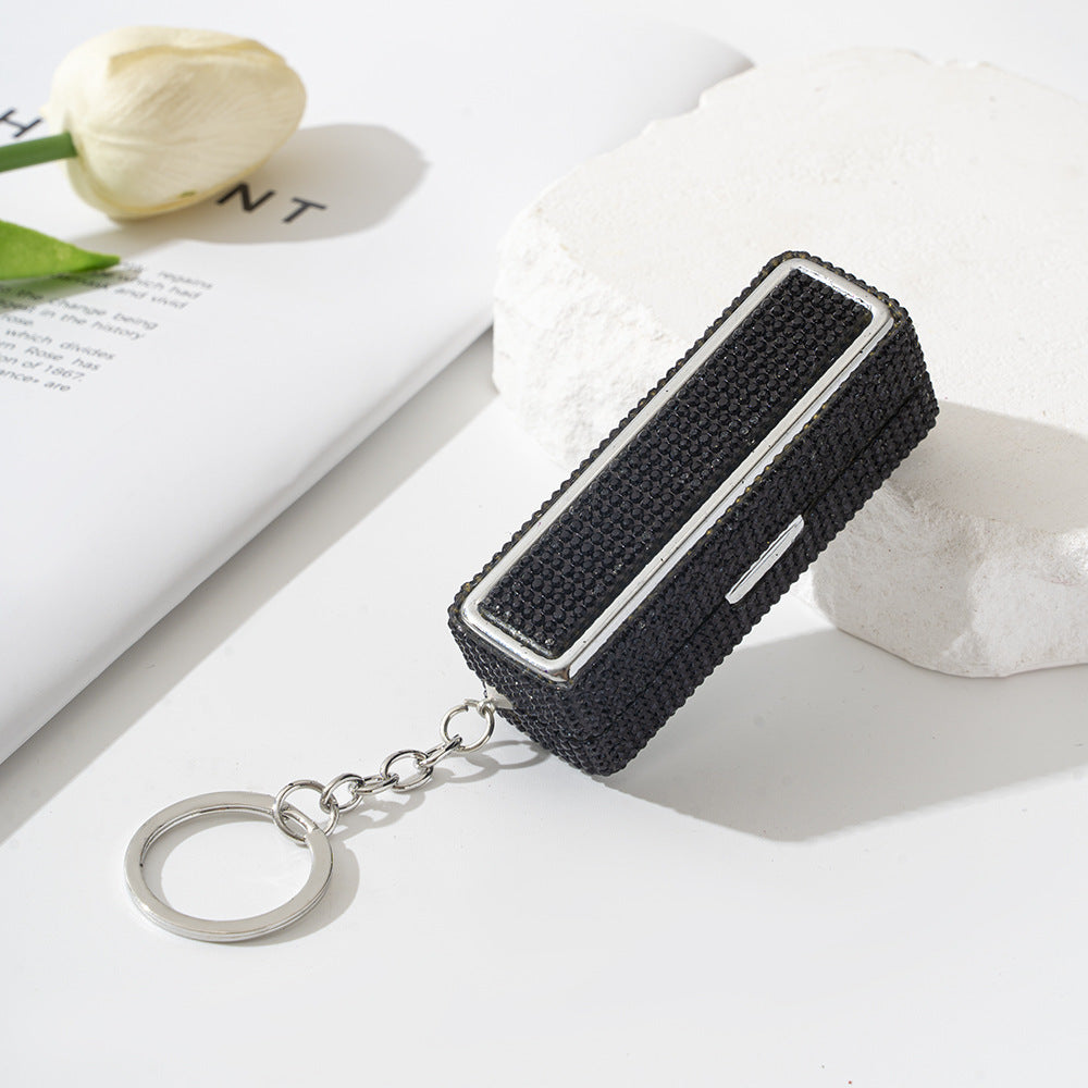 Wholesale Rhinestone Storage Empty Box with Makeup Mirror Keychains ACC-KC-ZhiYa037