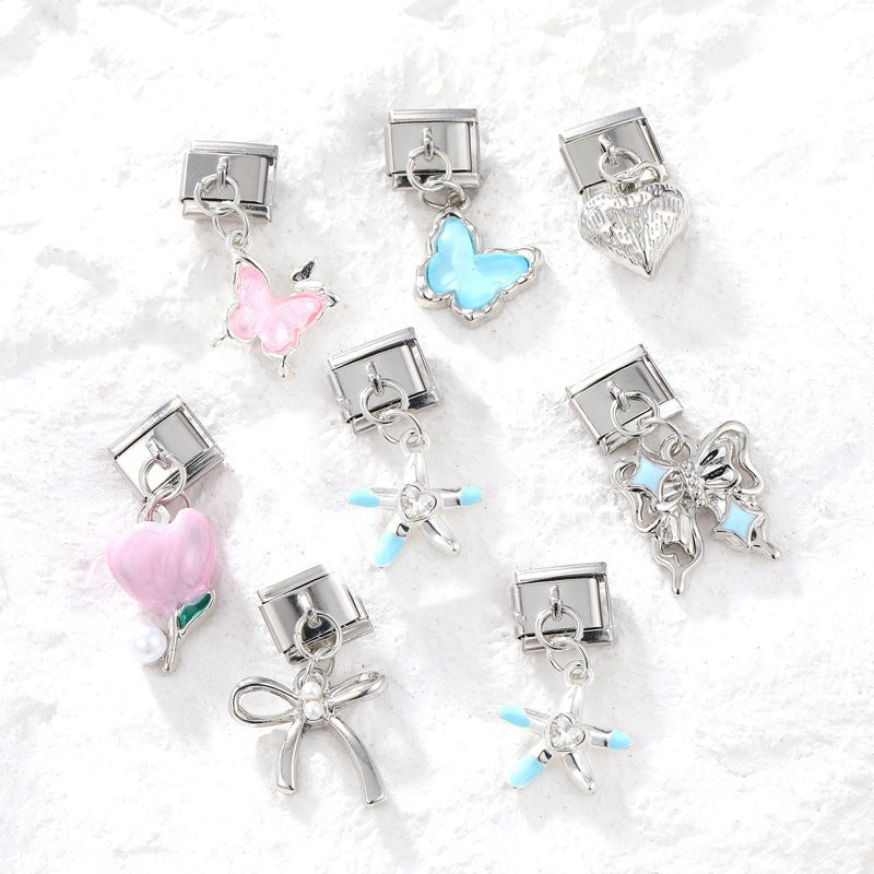 Wholesale Italian Charm Bracelet 9mm DIY creative steel color dream pendant  Creative Stainless Steel Composable Bracelet