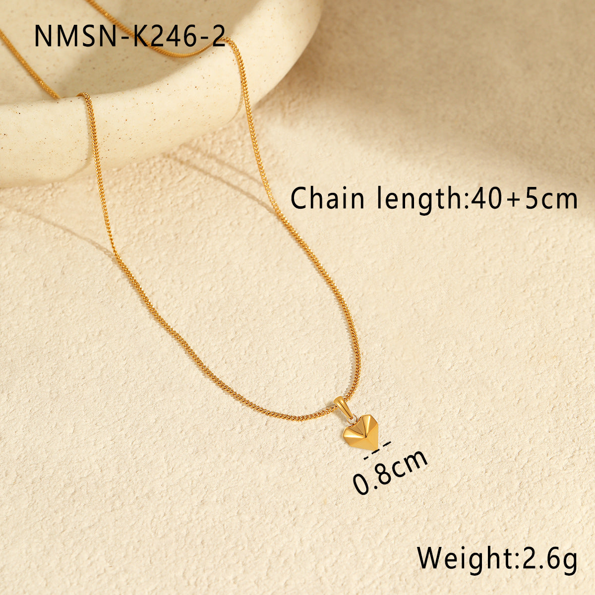 Wholesale  Stainless Steel Clavicle Chain Heart-Shaped Earrings Versatile Necklace Jewelry
