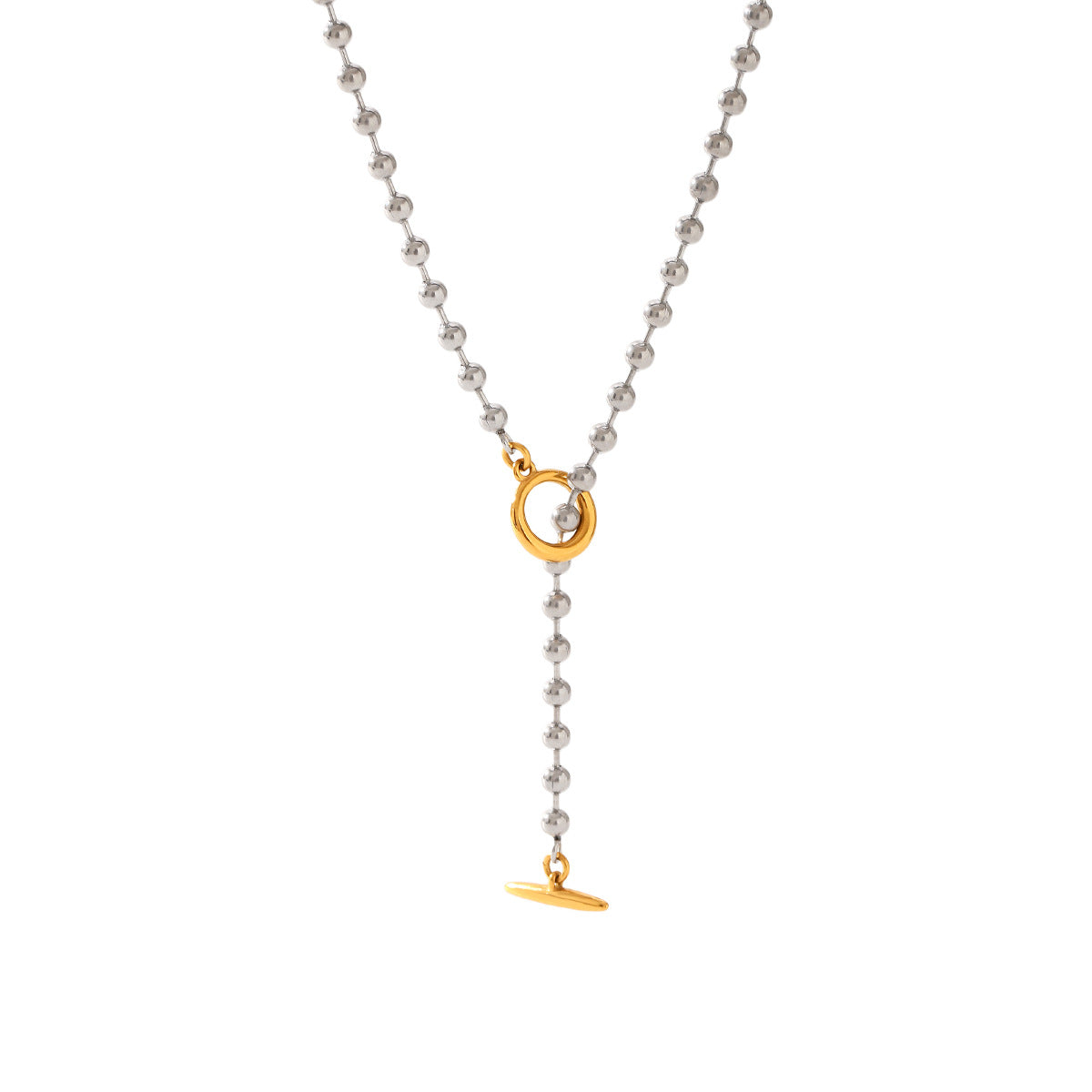 Wholesale Stainless Steel Ballpoint Chain Double Chain Necklace