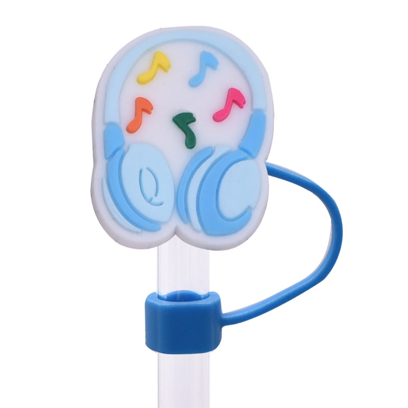 Wholesale Random 100pcs Creative dustproof cartoon Straw Cover Straw Tube Cap