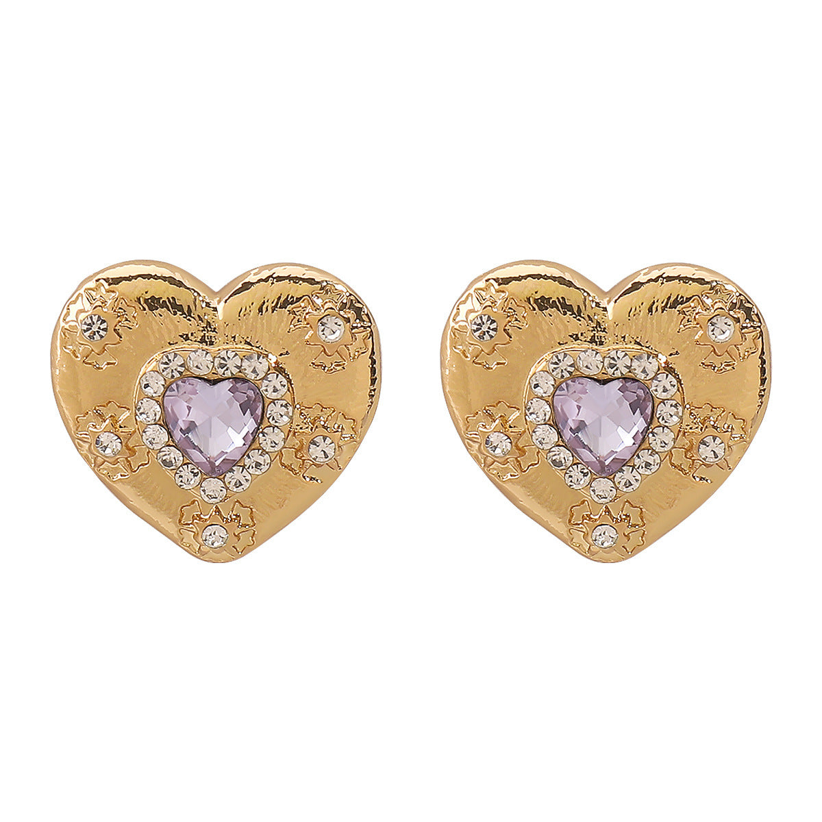 Wholesale temperament glass diamond love geometric ring