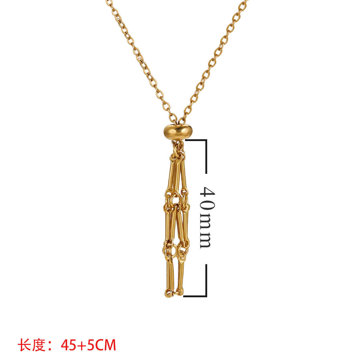 Wholesale Stainless Steel Jewelry Natural Crystal Mesh Pocket Bamboo Necklace