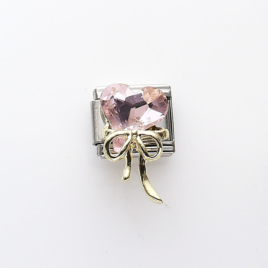 Wholesale 10pcs Italian Charm Bracelet 9mm DIY Splicing Flower Croissant Stainless Steel Composable Bracelet