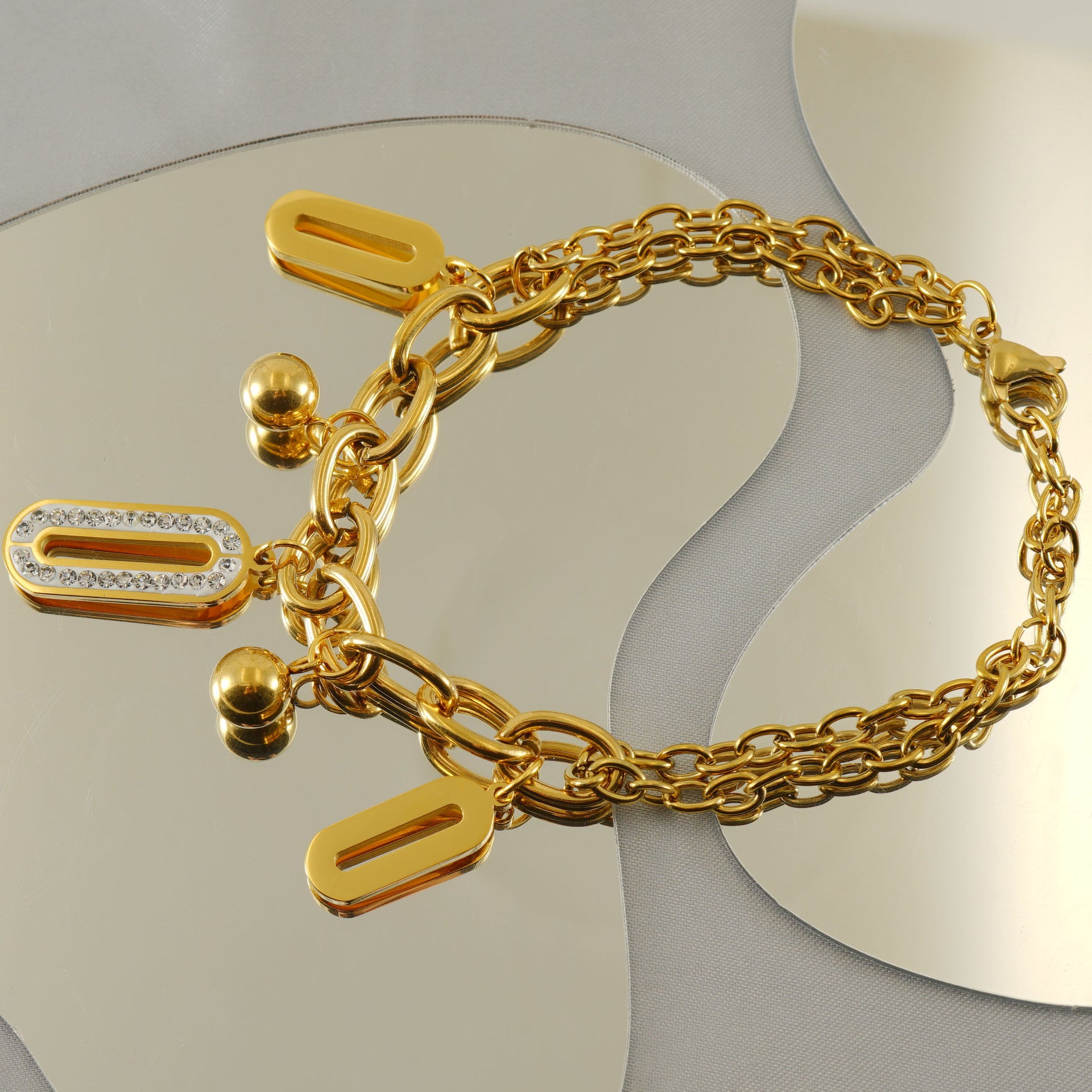 Wholesale Stainless steel zircon bracelet