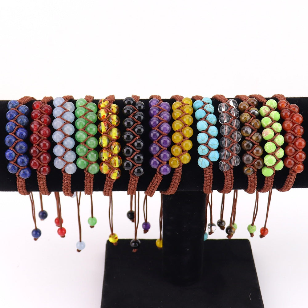 Wholesale Bohemian Handwoven Crystal Double Row Bracelet - Fashion Accessory for Everyday Wear