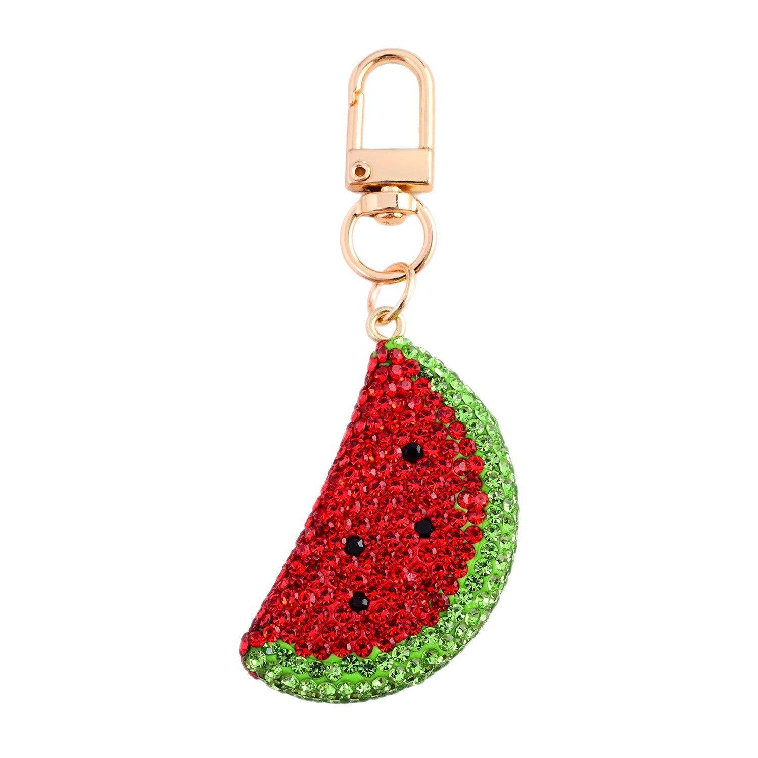 Wholesale Simple Diamond-Encrusted Double-Sided Cute Watermelon Bag Car Keychain