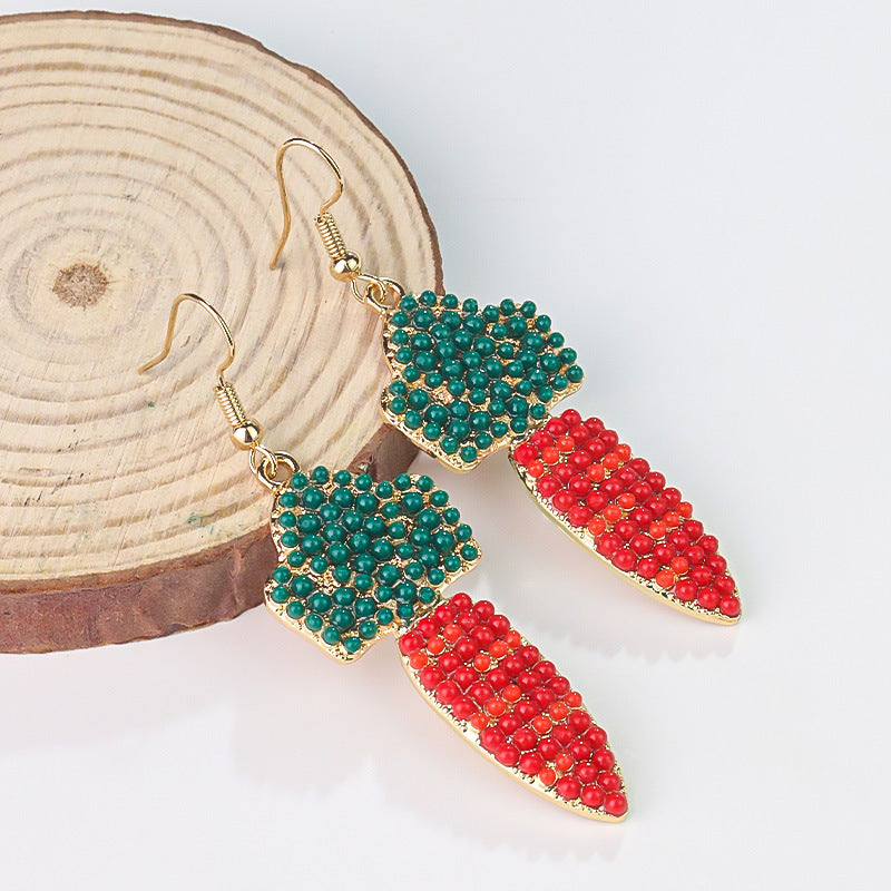 Wholesale Easter Beaded Carrot Earrings