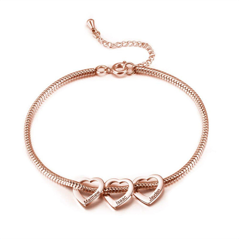Wholesale  Adjustable Anklet Bracelet Stainless Steel Heart-Shaped
