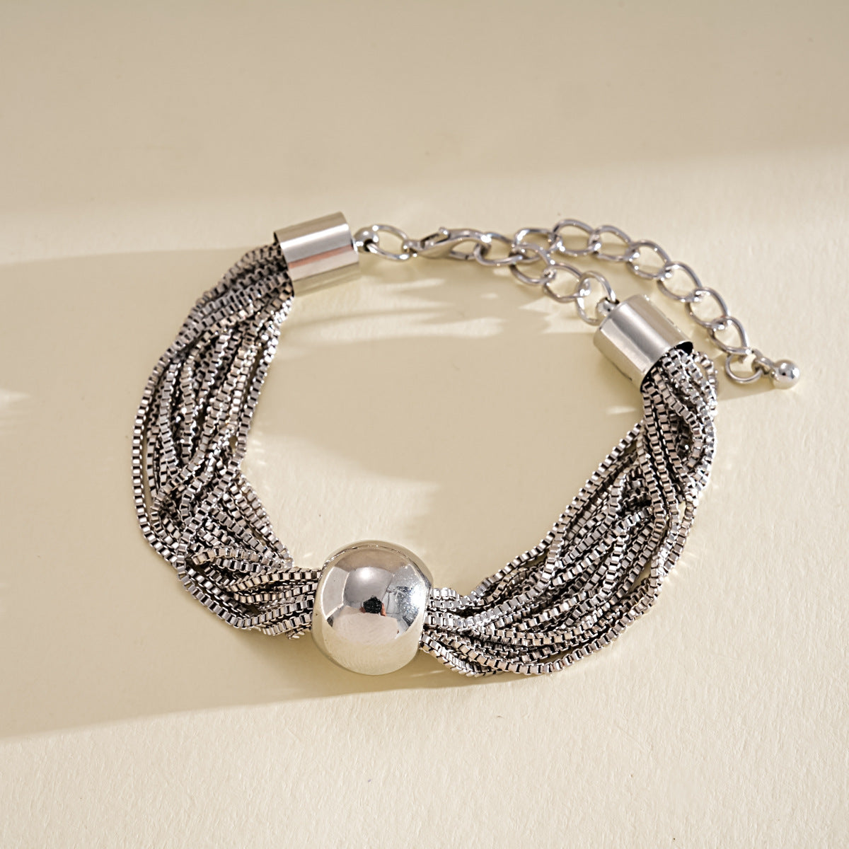 Wholesale Electroplated Metal Multi-Layer Chain Ball Bracelet - European American Style Chic Women' s Jewelry
