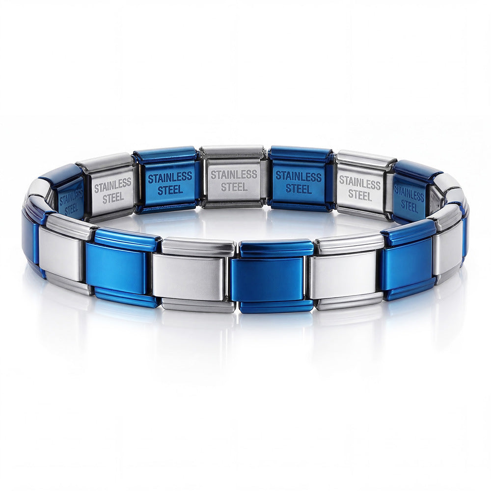 Wholesale Stylish Unisex Electroplated Stainless Steel Italian Charm Bracelet for Everyday Wear and Boutique Resale