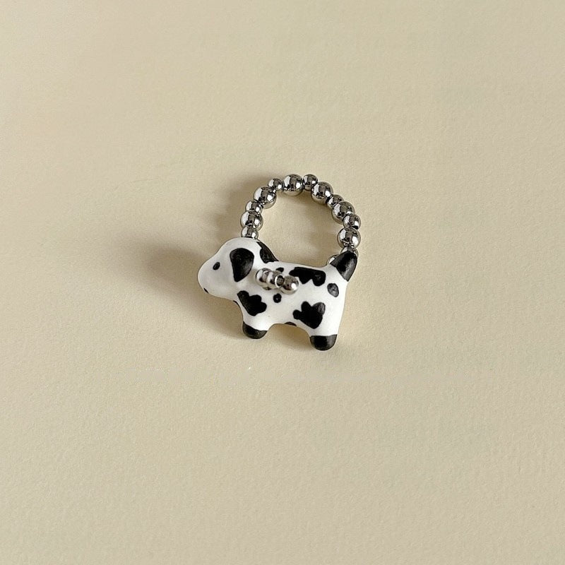 Wholesale Ceramic Dog Glass Beaded Ring