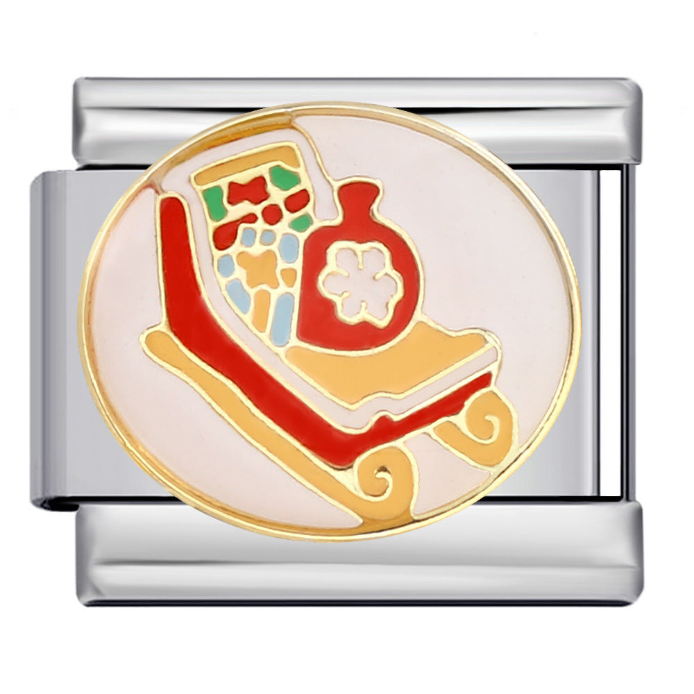 Wholesale Italian Charm Bracelet 9mm DIY Splicing Christmas Elements Stainless Steel Composable Bracelet