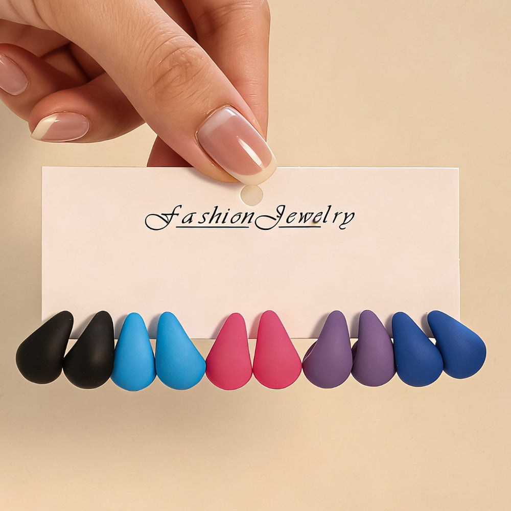 Wholesale Water Drop Resin Drop Earring Set - Chic Fashion Accessory for Gift Boutique Resale