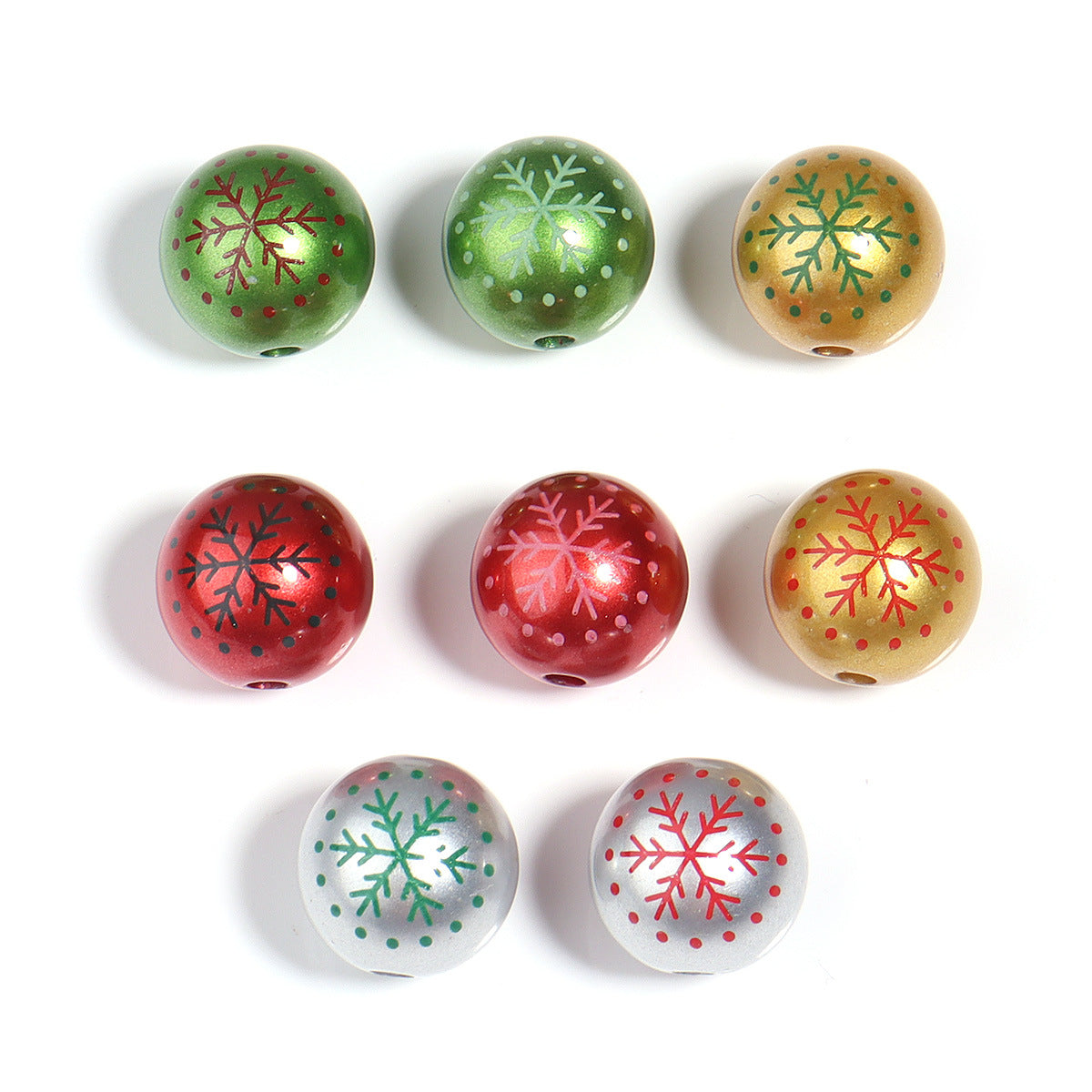 Wholesale  10pcs  Colorful Snowflake Christmas-themed  Focal Beads DIY Bead Accessories