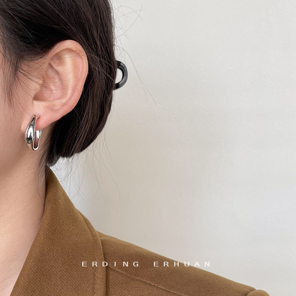 Wholesale geometric plain ring design earrings