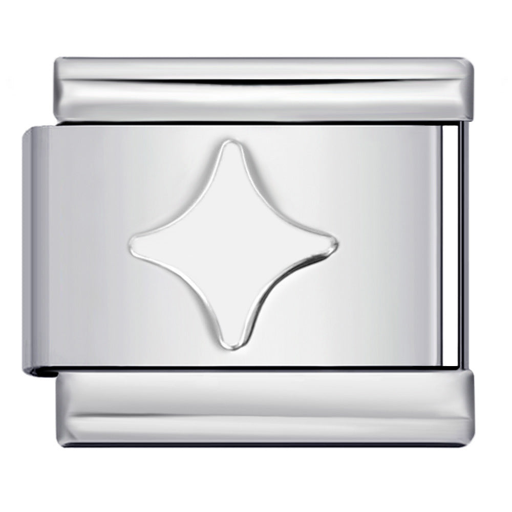 Wholesale Italian Charm Bracelet 9mm DIY Red cross pattern  Creative Stainless Steel Composable Bracelet