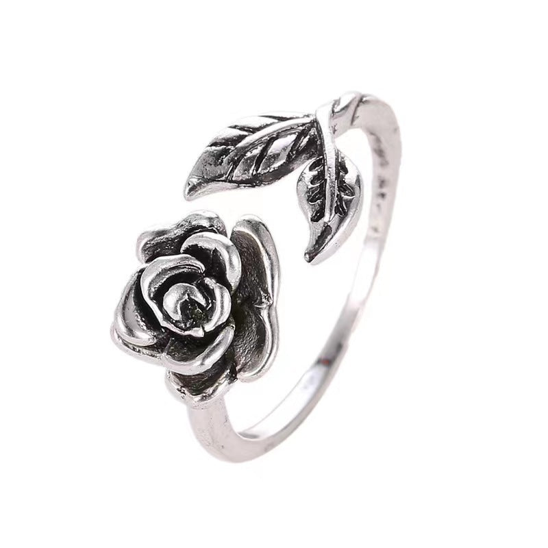 Wholesale rose ring fashion personalized flower open index finger ring