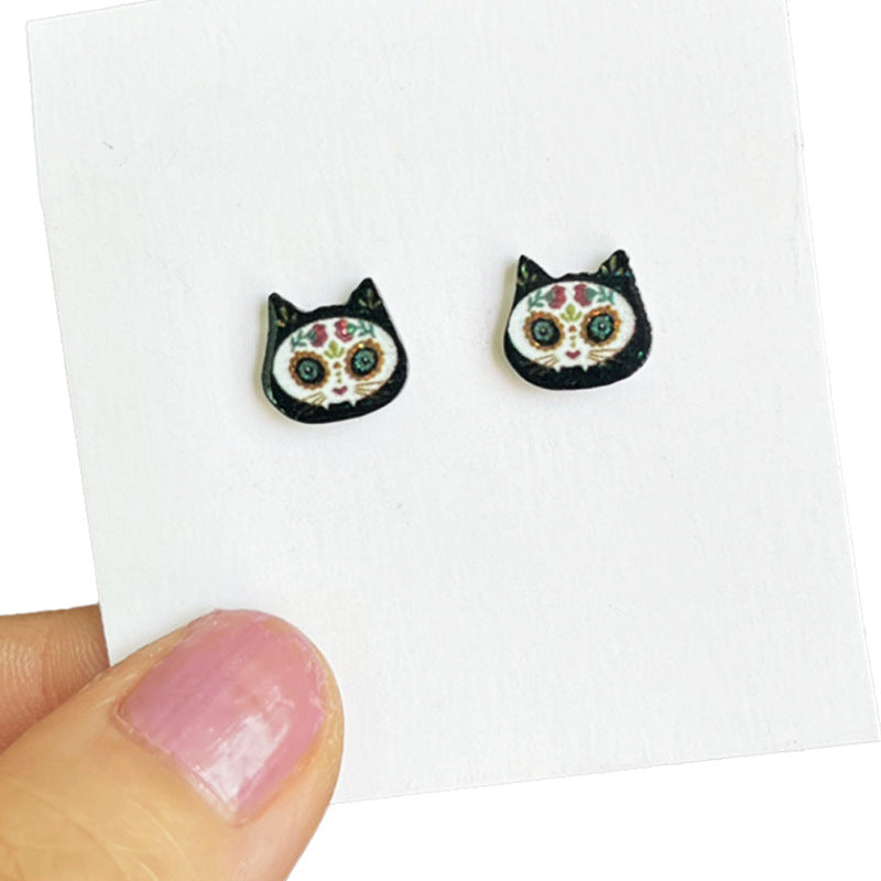 Wholesale  2 pairs/ pack Day of the Dead Skull Dress up Earrings