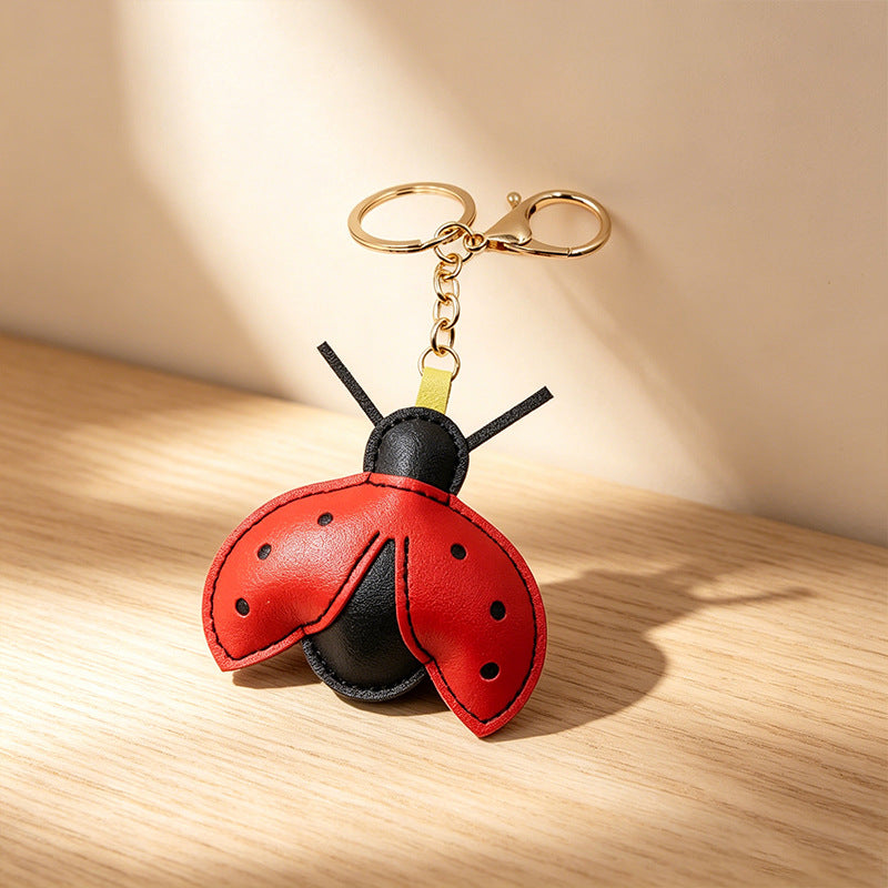 Wholesale Cute Leather Ladybug Keychain Bag Charm for Resale