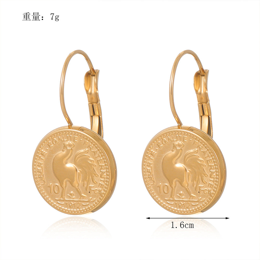 Wholesale  stainless steel vintage pendant earrings