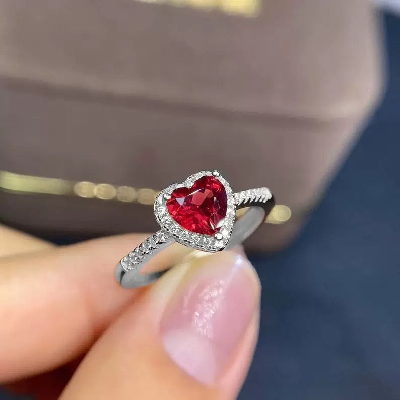 Wholesale Korean Style Pink Love Simulated Diamond Ring,  Fashion Jewelry Accessory for Party Gift Boutique