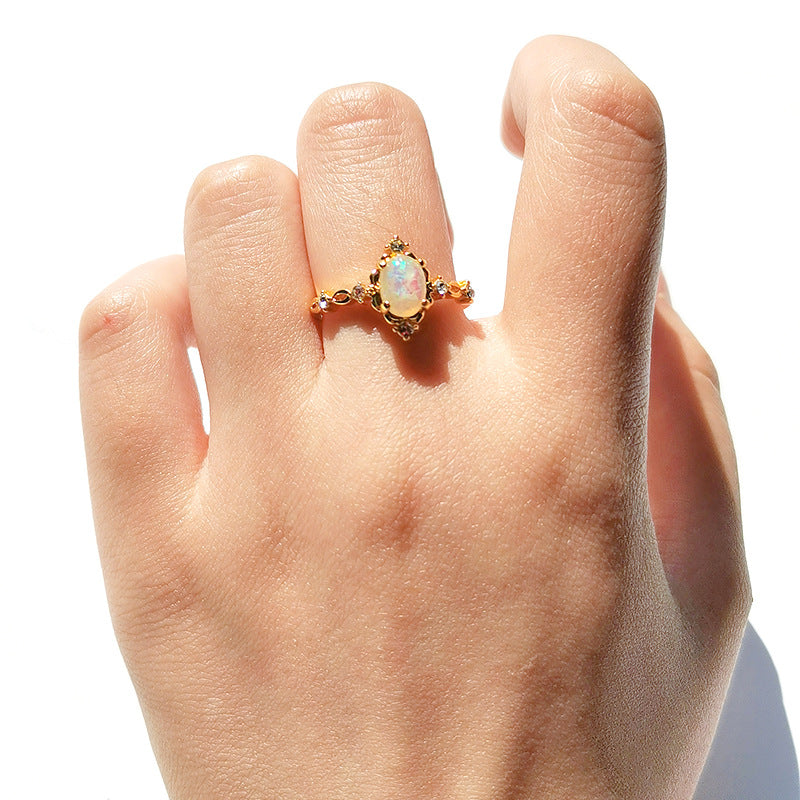 Wholesale  Drop-shaped Inlaid Zircon Ring