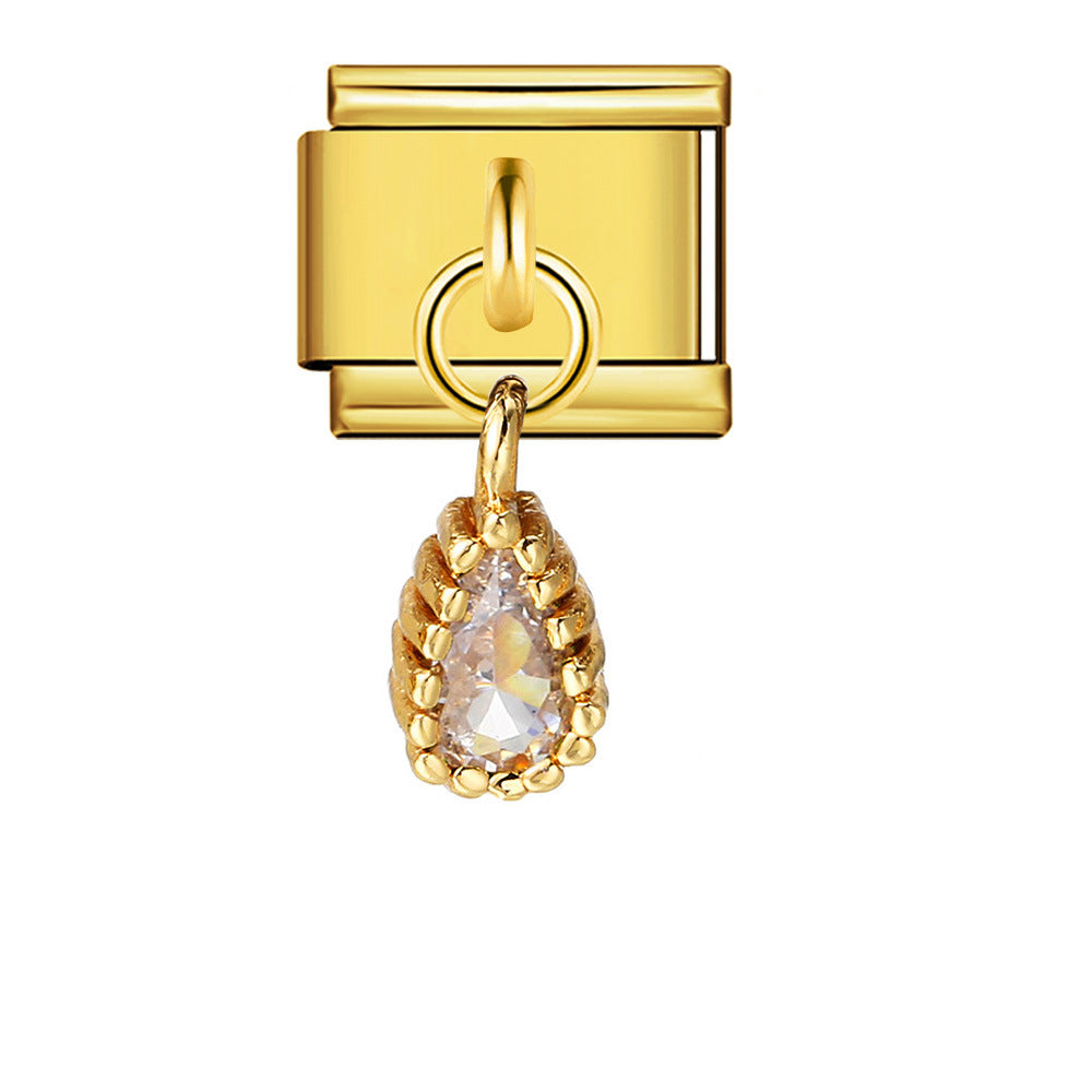 Wholesale Italian Charm Bracelet 9mm DIY Flower pendant Creative Stainless Steel Composable Bracelet