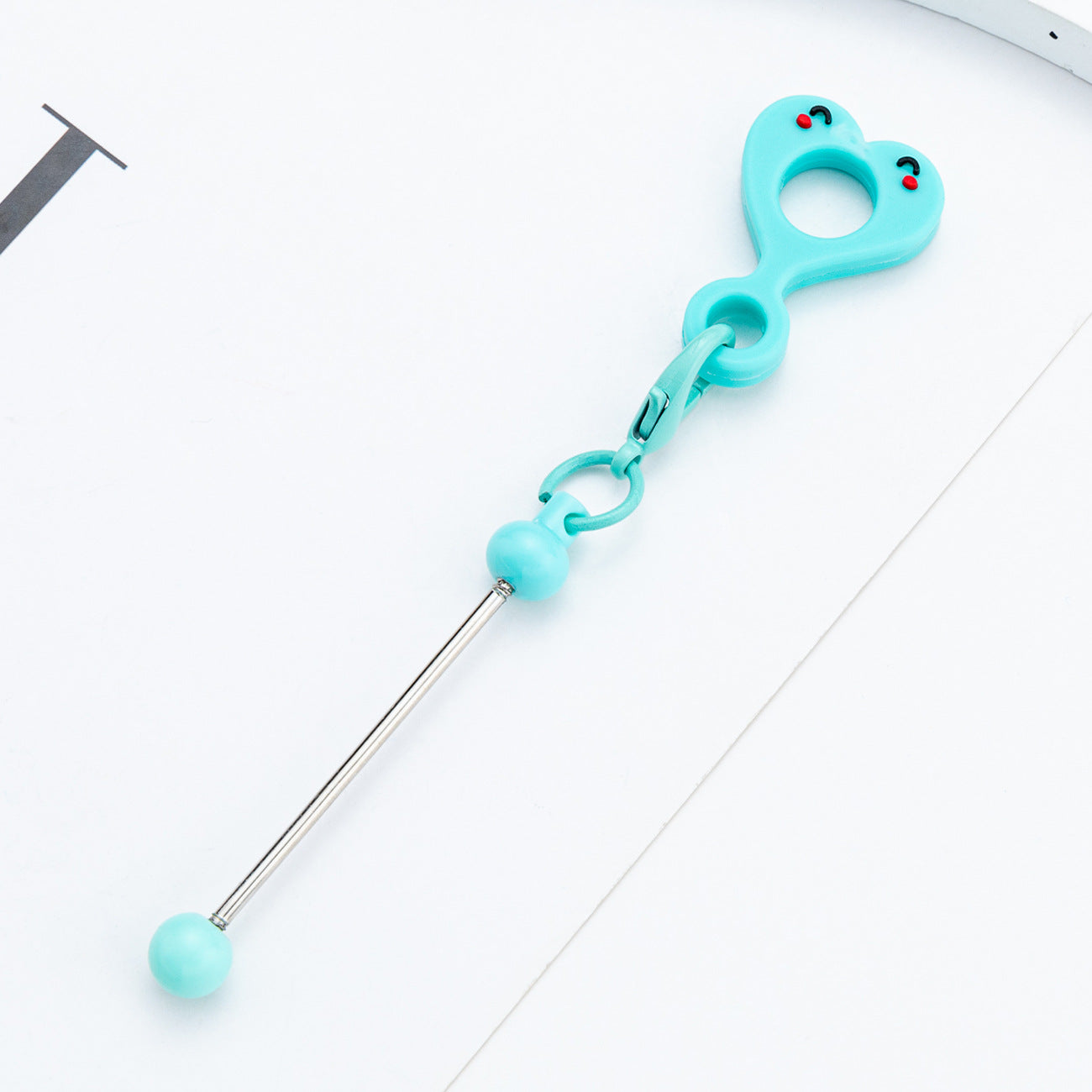 Wholesale v DIY smiley face  straws  Beadable  Keychain