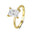 Wholesale  S925 sterling silver ice flower cut ring  luxury zircon square gold-plated ring