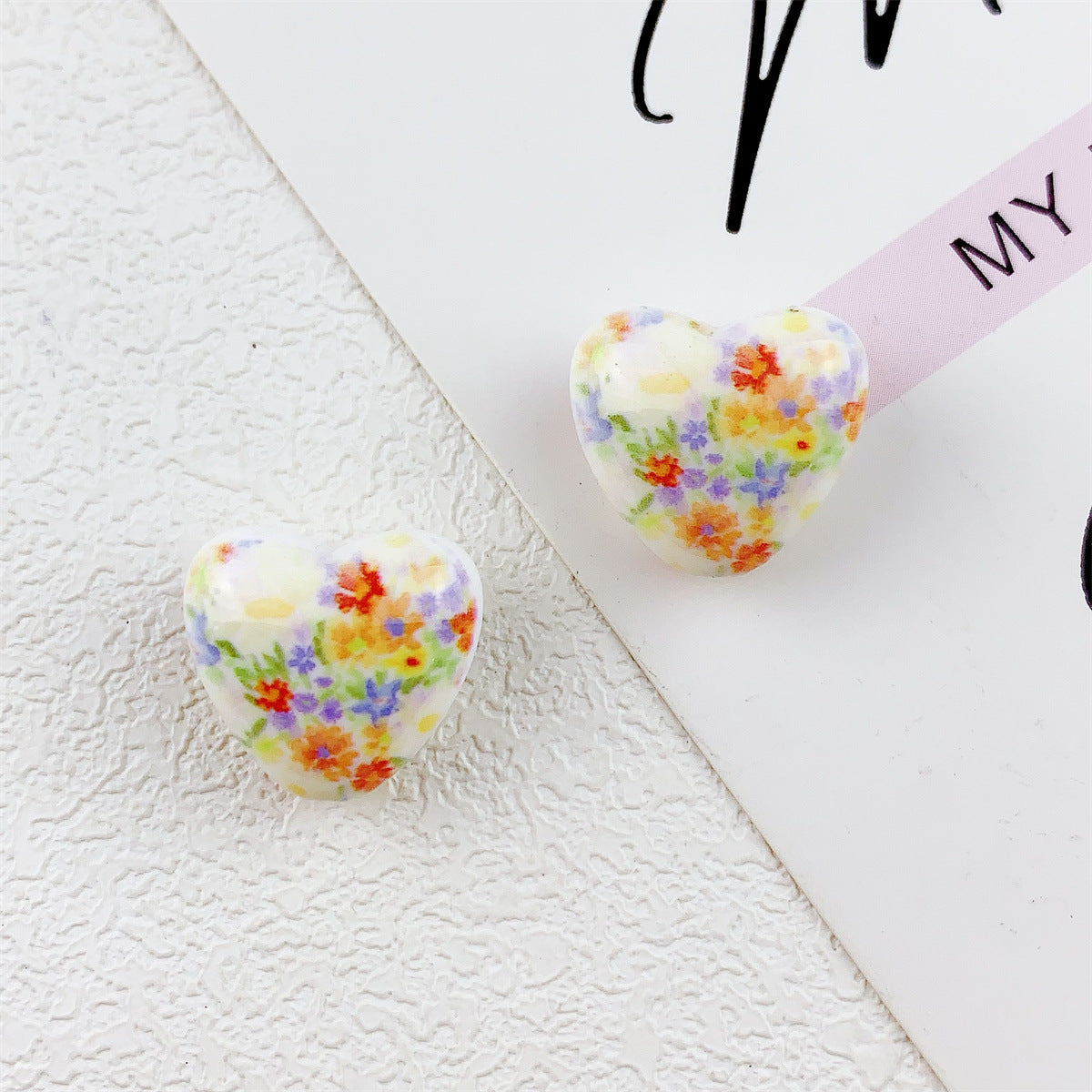 Wholesale 10pcs   flower and heart  Focal Beads DIY Bead Accessories
