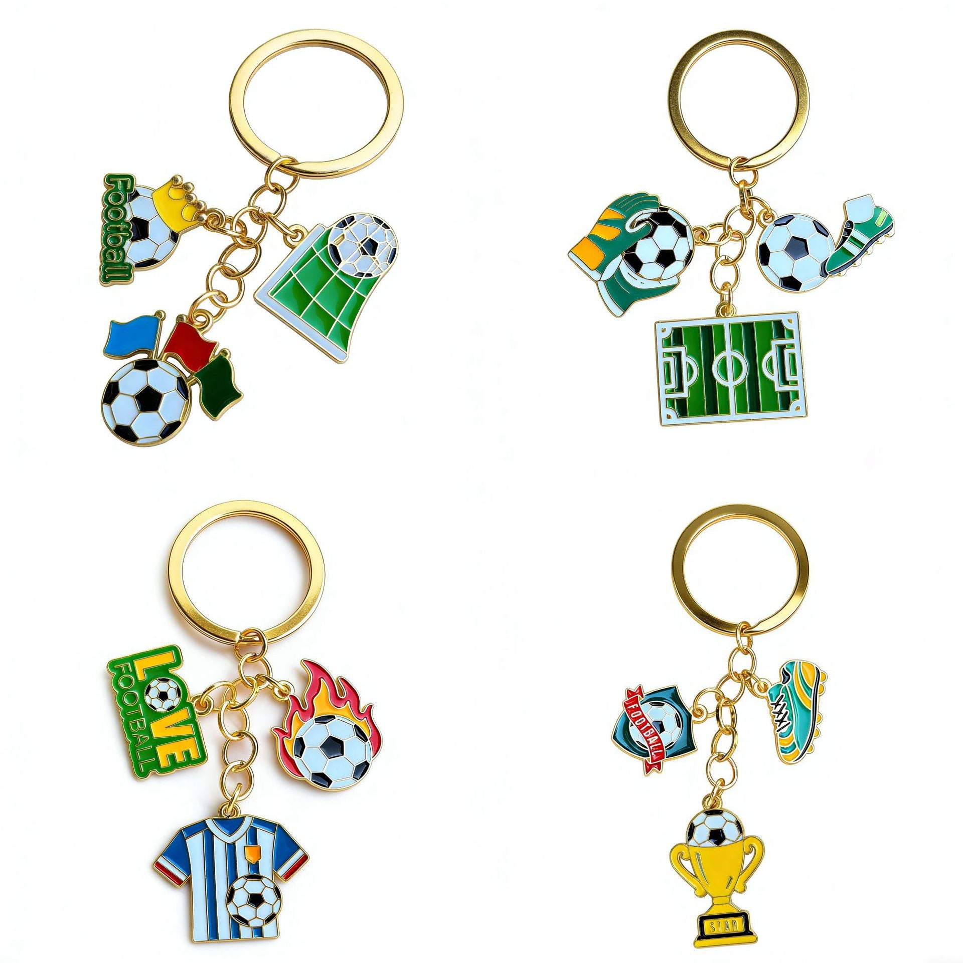 Wholesale 2 US Canada Mexico World Cup Alloy Pendant Keychain